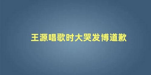 王源唱歌时大哭发博道歉