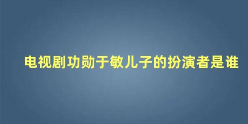 电视剧功勋于敏儿子的扮演者是谁