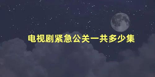 电视剧紧急公关一共多少集