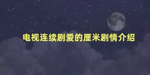 电视连续剧爱的厘米剧情介绍