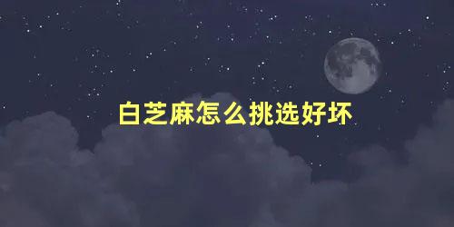 白芝麻怎么挑选好坏