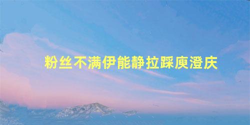 粉丝不满伊能静拉踩庾澄庆