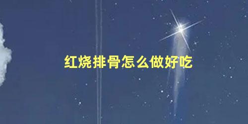 红烧排骨怎么做好吃