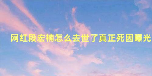 网红段宏楠怎么去世了真正死因曝光