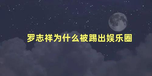 罗志祥为什么被踢出娱乐圈