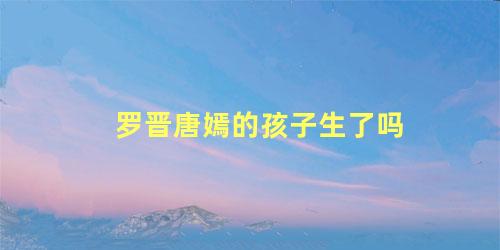 罗晋唐嫣的孩子生了吗