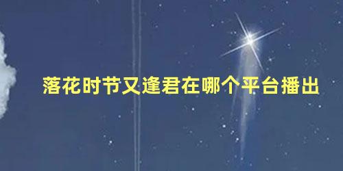 落花时节又逢君在哪个平台播出