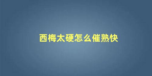 西梅太硬怎么催熟快