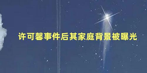 许可馨事件后其家庭背景被曝光