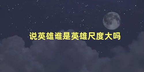说英雄谁是英雄尺度大吗