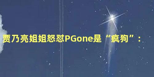 贾乃亮姐姐怒怼PGone是“疯狗”:为孩子一直在忍 贾乃亮姐姐怒怼PGone是“疯狗”:为孩子一直在忍