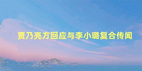 贾乃亮方回应与李小璐复合传闻