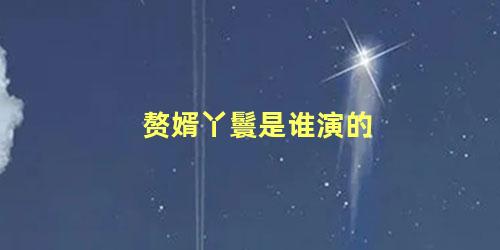 赘婿丫鬟是谁演的