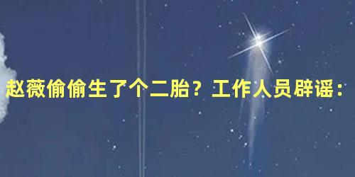 赵薇偷偷生了个二胎？工作人员辟谣：哪有时间生