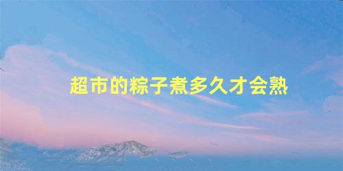 超市的粽子煮多久才会熟