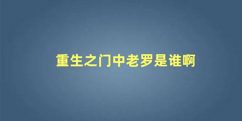 重生之门中老罗是谁啊