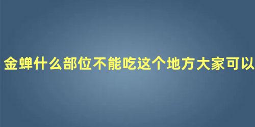 金蝉什么部位不能吃这个地方大家可以选择扔掉