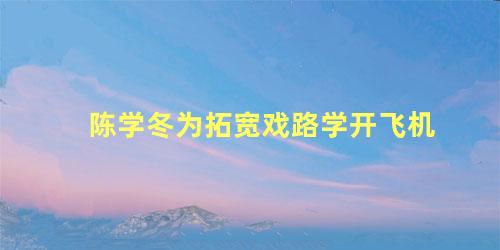 陈学冬为拓宽戏路学开飞机