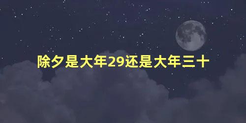 除夕是大年29还是大年三十