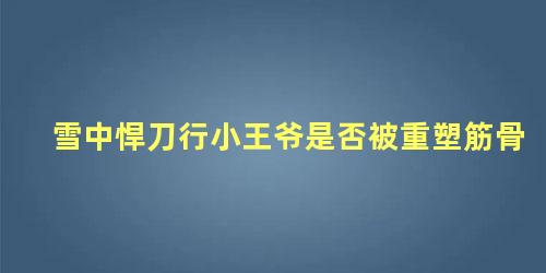 雪中悍刀行小王爷是否被重塑筋骨