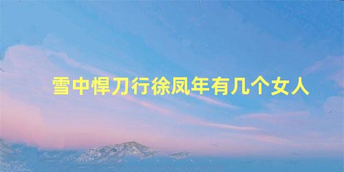 雪中悍刀行徐凤年有几个女人