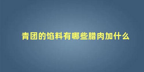 青团的馅料有哪些腊肉加什么