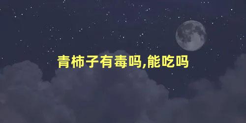 青柿子有毒吗,能吃吗