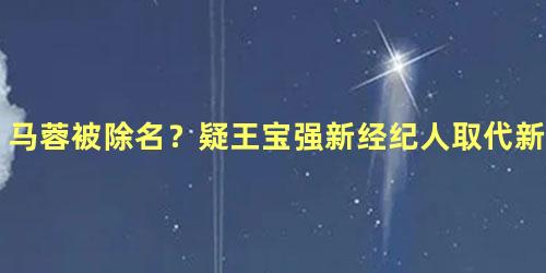 马蓉被除名？疑王宝强新经纪人取代新片出品人