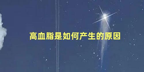 高血脂是如何产生的原因