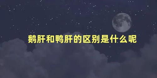 鹅肝和鸭肝的区别是什么呢