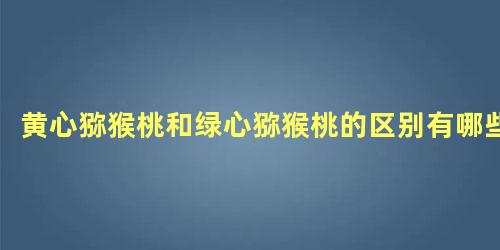 黄心猕猴桃和绿心猕猴桃的区别有哪些