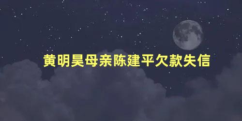 黄明昊母亲陈建平欠款失信