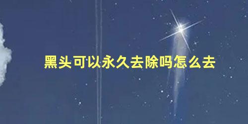 黑头可以永久去除吗怎么去