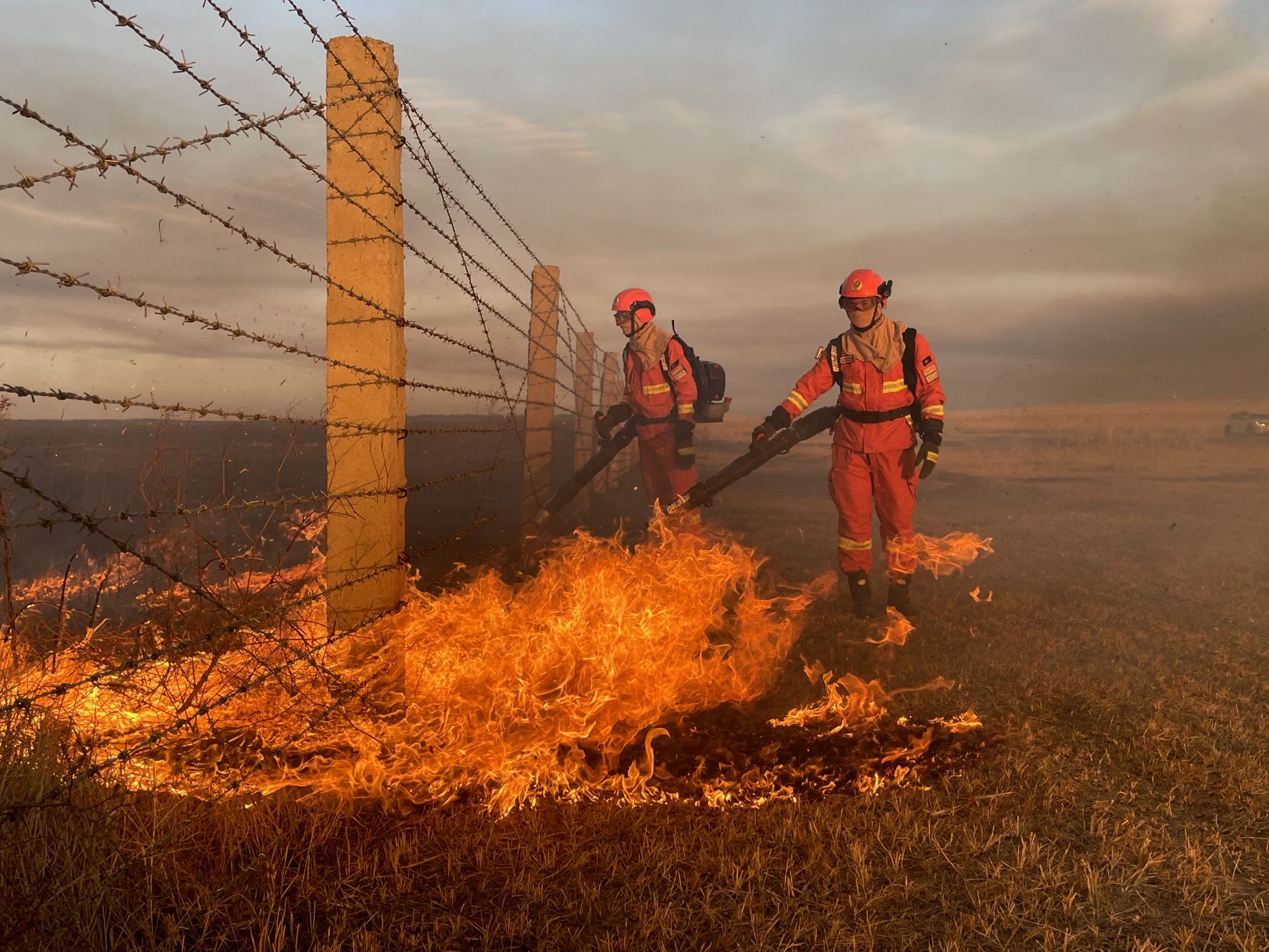 内蒙古成功堵截蒙古国草原入境火灾